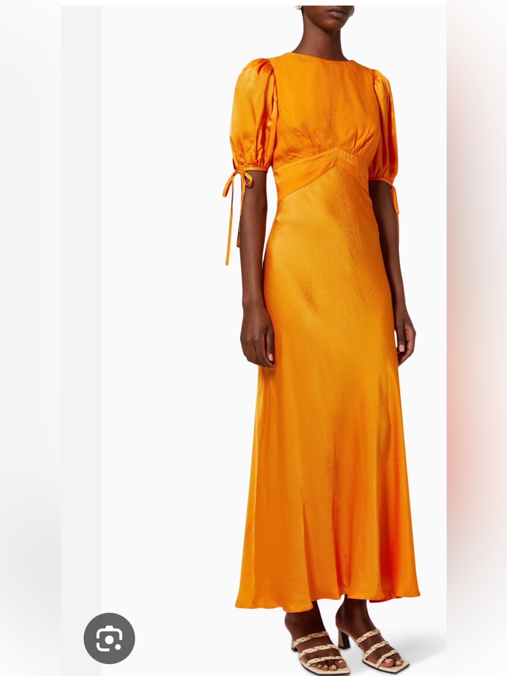 Ted Baker Vibrant Orange Puff-Sleeve Maxi Dress
